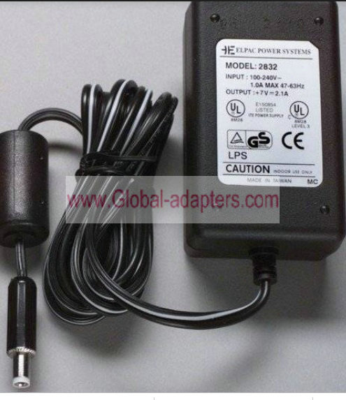 New ELPAC POWER SYSTEMS 2832 Power SUPPLY 7V 2.1A AC Adapter
